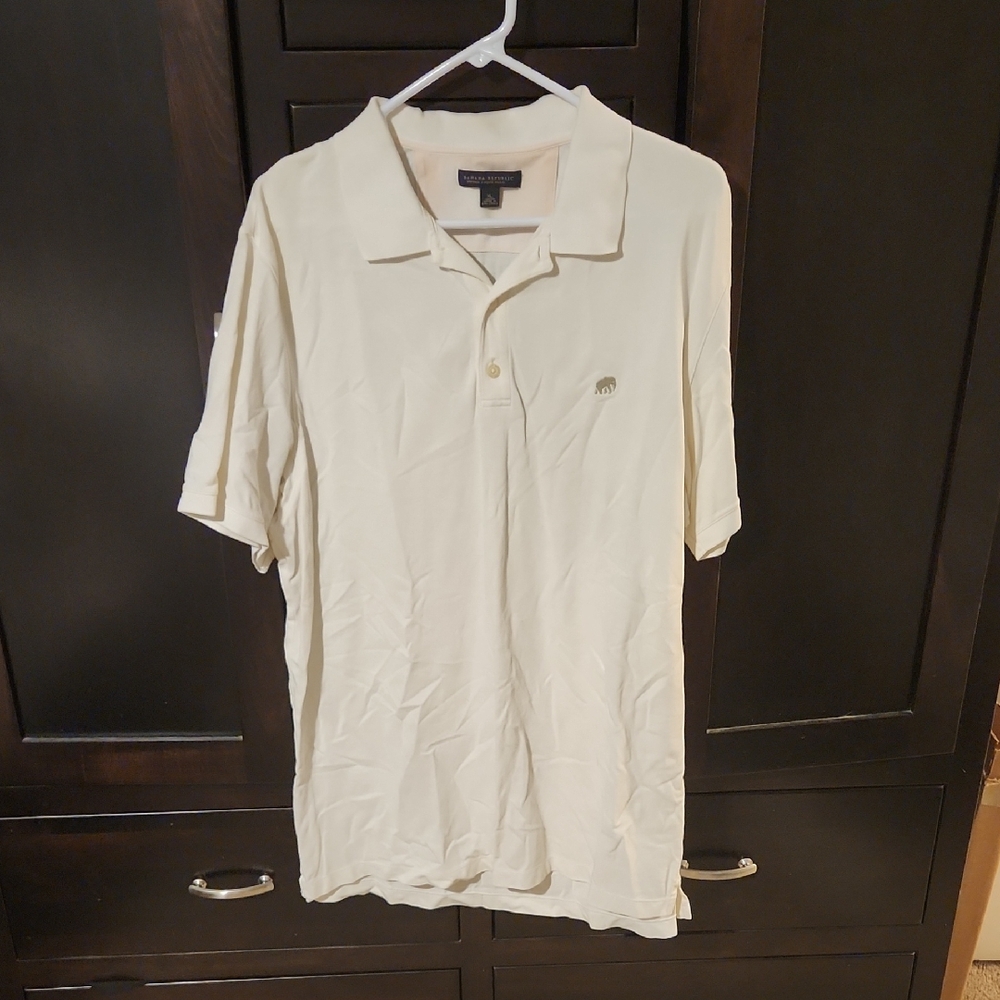 Banana Republic Men's Ivory Polo Shirt
